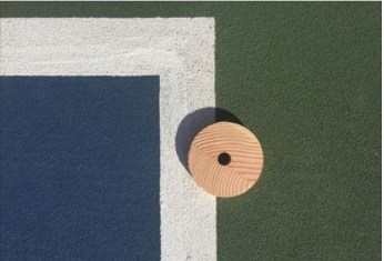 wood disk showing out ball